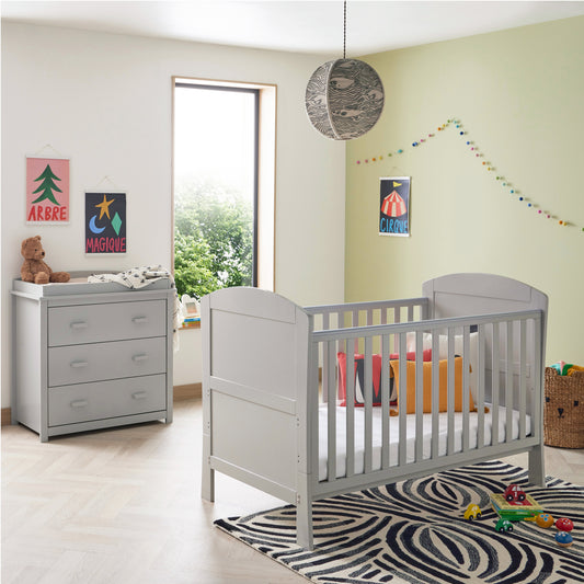 Babymore Aston 2 Piece Nursery Room Set - Grey