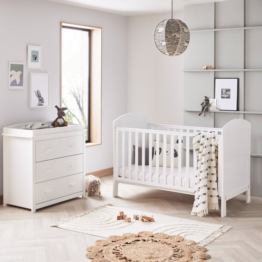 Babymore Aston 2 Piece Nursery Room Set - White