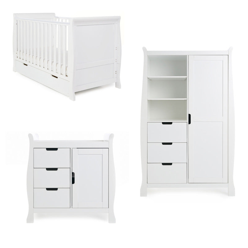 Obaby Stamford Classic Sleigh 3 piece - White