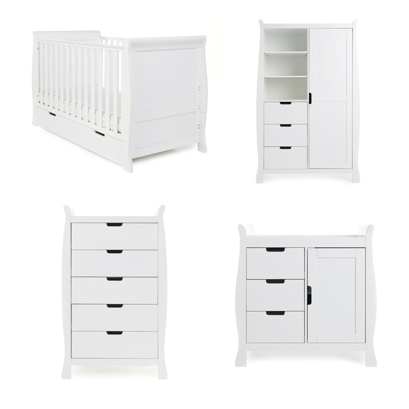 Obaby Stamford Classic Sleigh 4 Piece - White