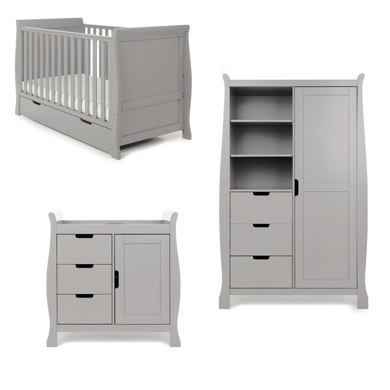 Obaby Stamford Classic Sleigh 3 piece - Warm Grey