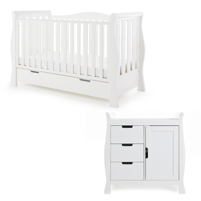 Obaby Stamford Luxe Sleigh 2 Piece - White