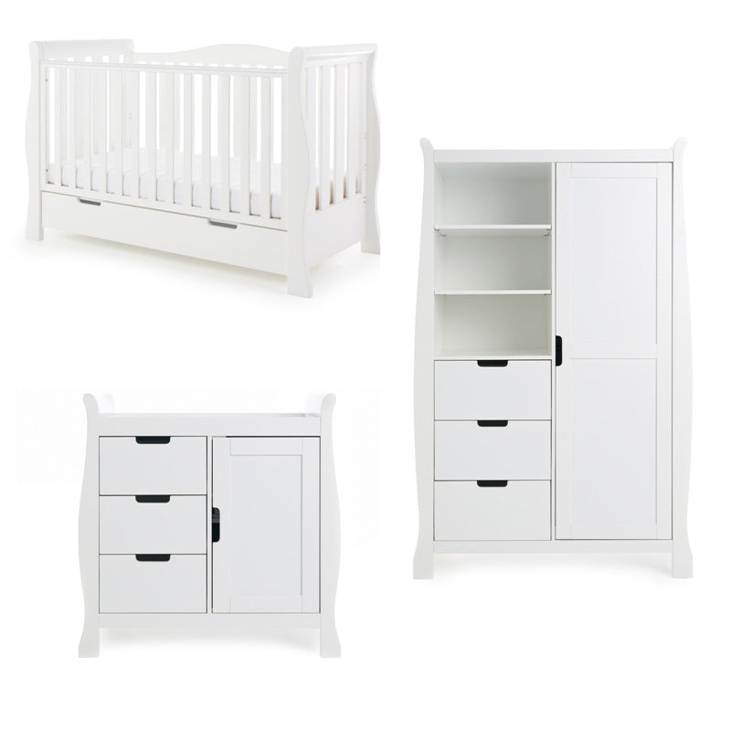 Obaby Stamford Luxe Sleigh 3 Piece - White