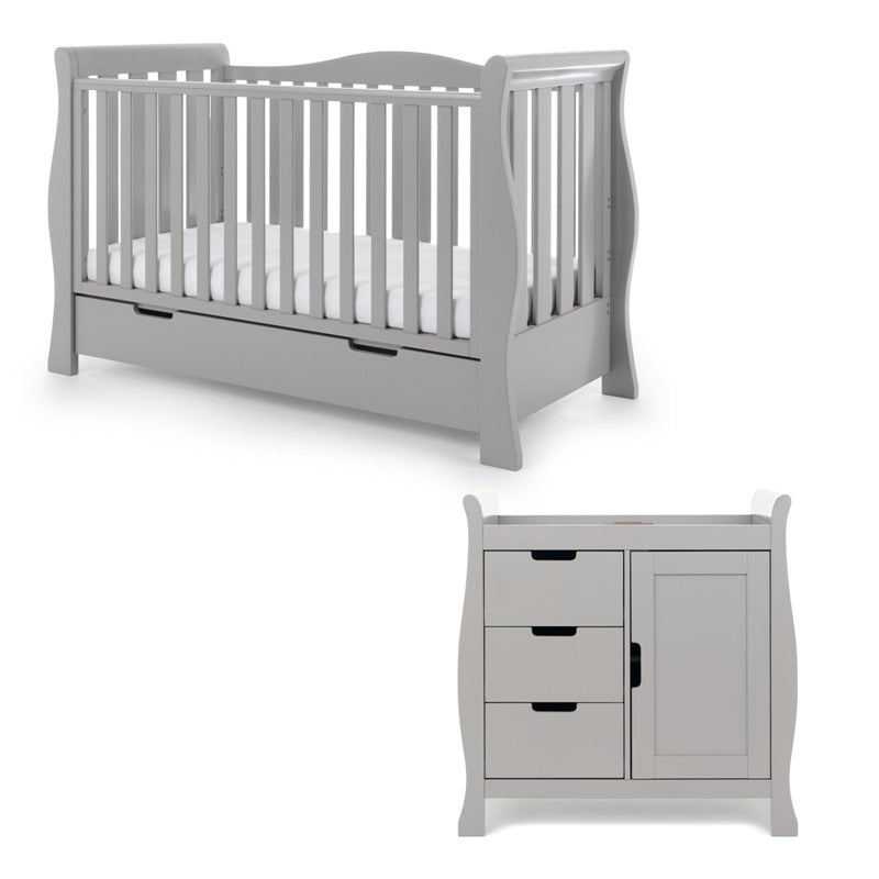 Obaby Stamford Luxe Sleigh 2 Piece - Warm Grey