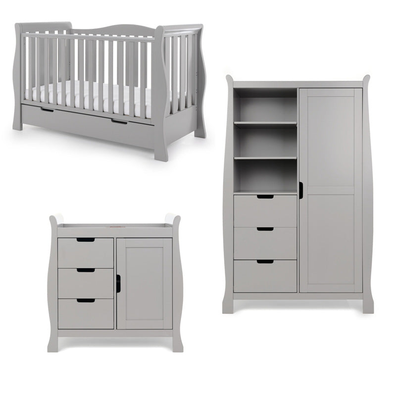 Obaby Stamford Luxe Sleigh 3 Piece - Warm Grey