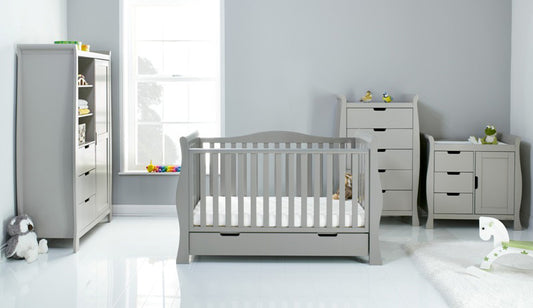 Obaby Stamford Luxe Sleigh 4 Piece - Warm Grey