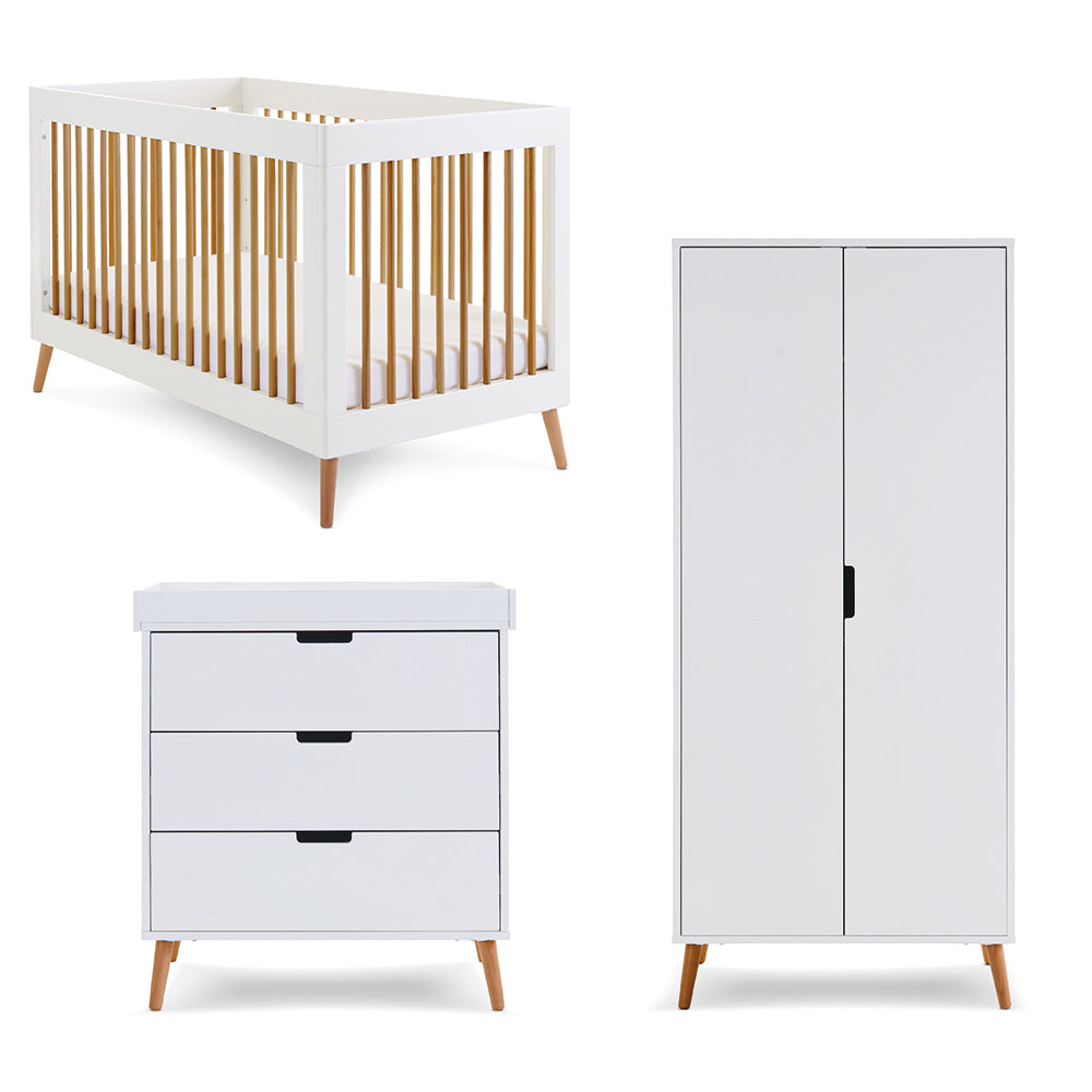 Obaby Maya Scandi 3 Piece - White with Natural