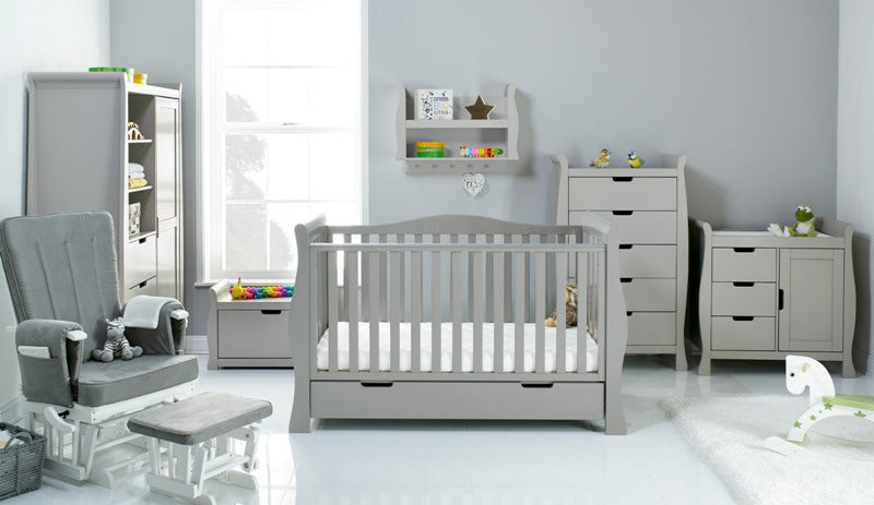 Obaby Stamford Luxe Sleigh 7 piece - Warm Grey