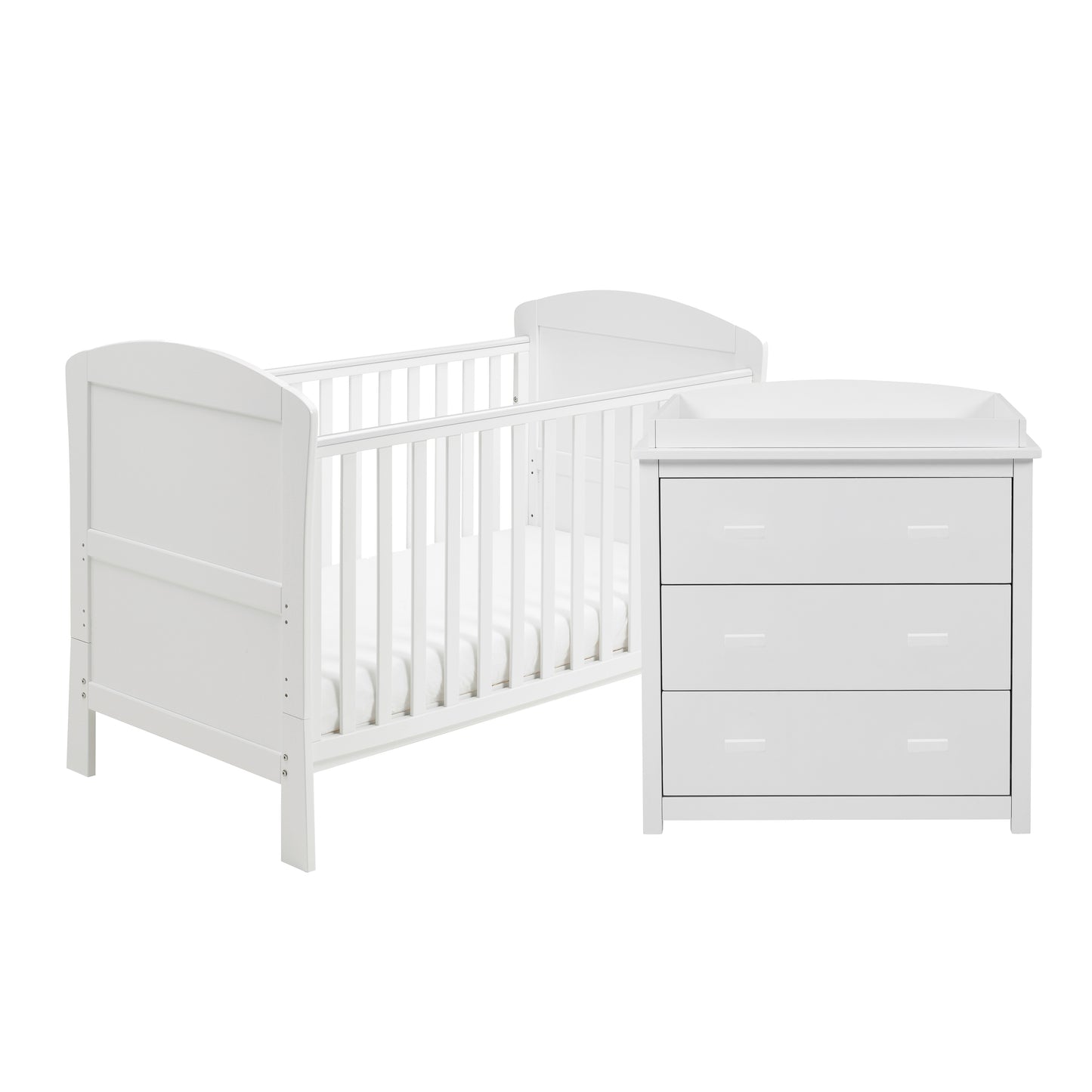 Babymore Aston 2 Piece Nursery Room Set - White