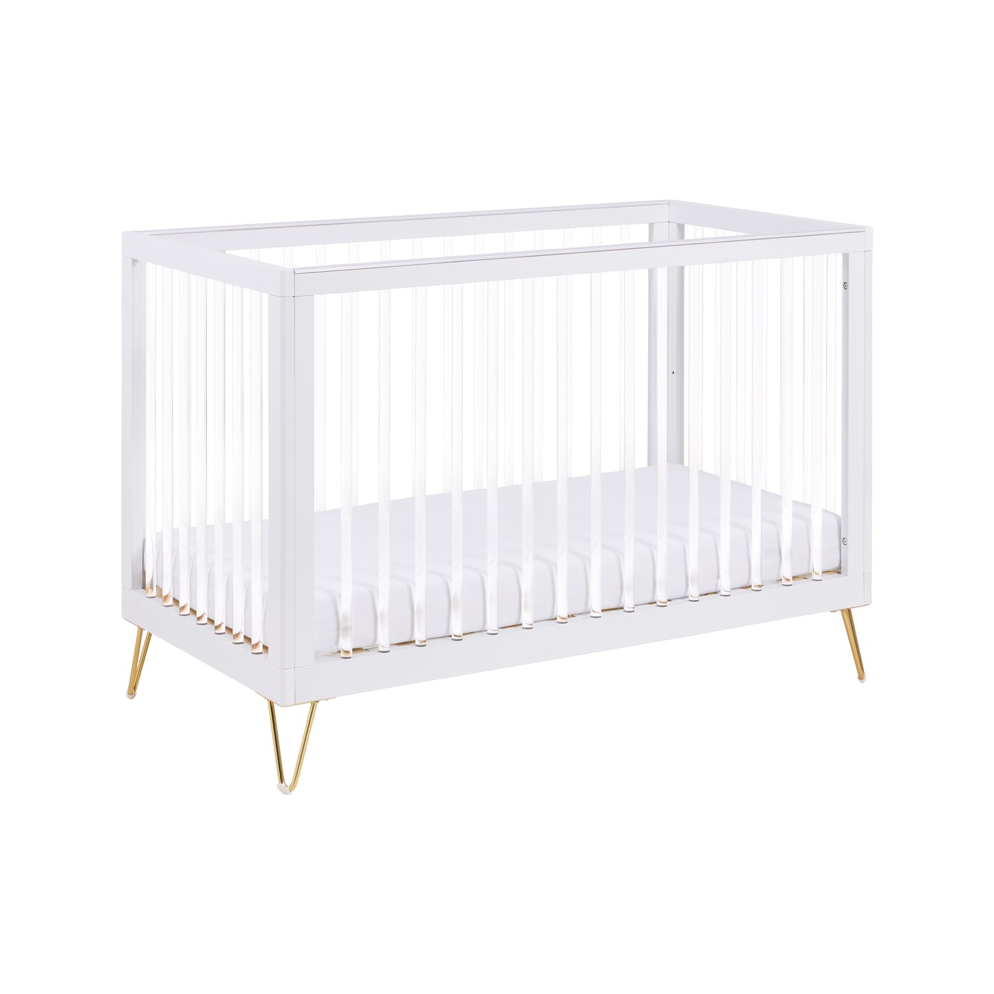 Babymore Kimi Cot Bed - White Acrylic