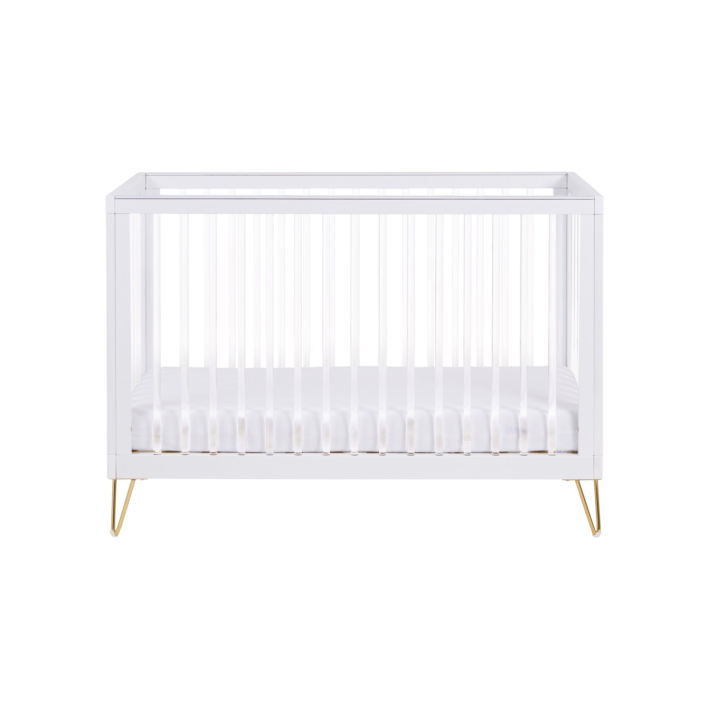 Babymore Kimi Cot Bed - White Acrylic