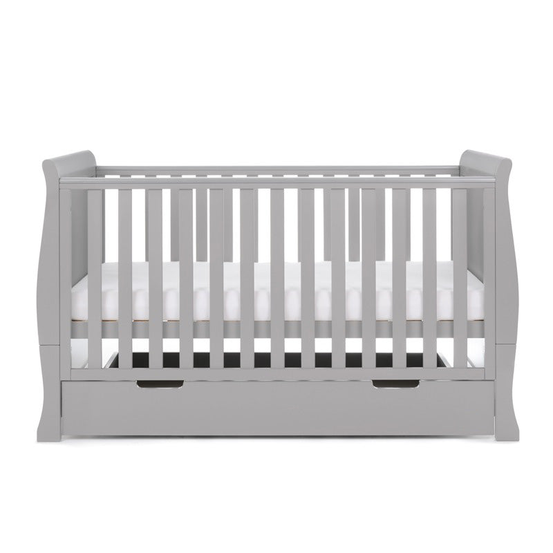 Obaby Stamford Classic Sleigh Cot Bed - Warm Grey