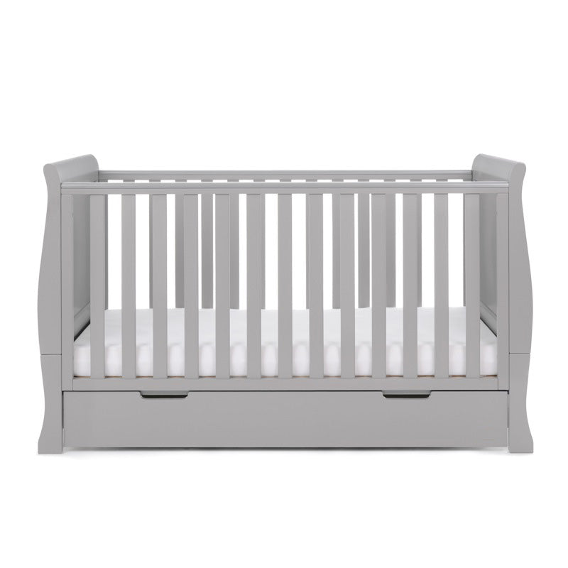 Obaby Stamford Classic Sleigh Cot Bed - Warm Grey