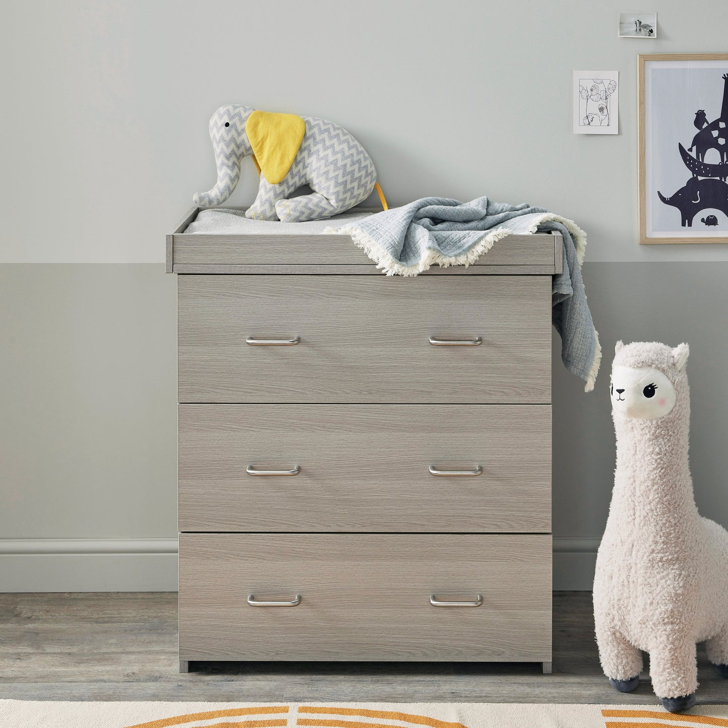 Babymore Caro 3 Piece Nursery Room Set - Grey Wash