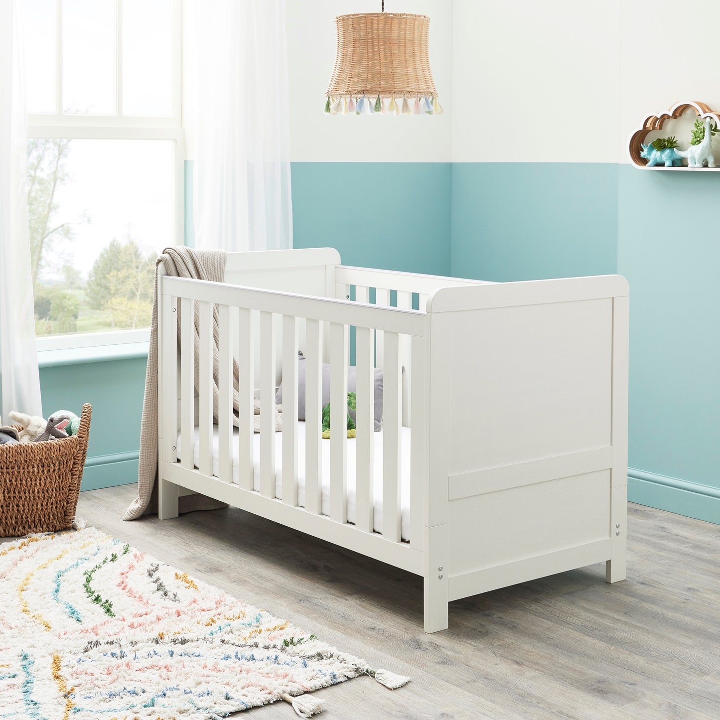 Babymore Caro 3 Piece Nursery Room Set - White Wash