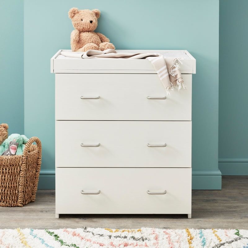 Babymore Caro Mini 3 Piece Nursery Room Set - White Wash