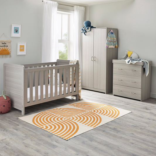Babymore Caro 3 Piece Nursery Room Set - Grey Wash
