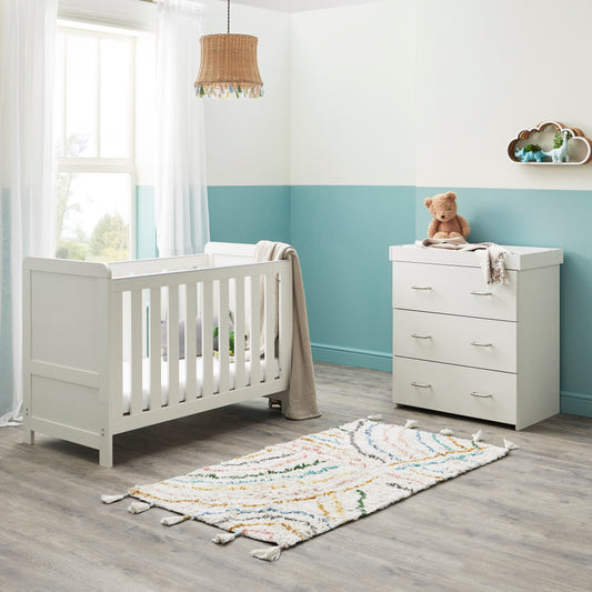 Babymore Caro Mini 2 Piece Nursery Room Set - White Wash