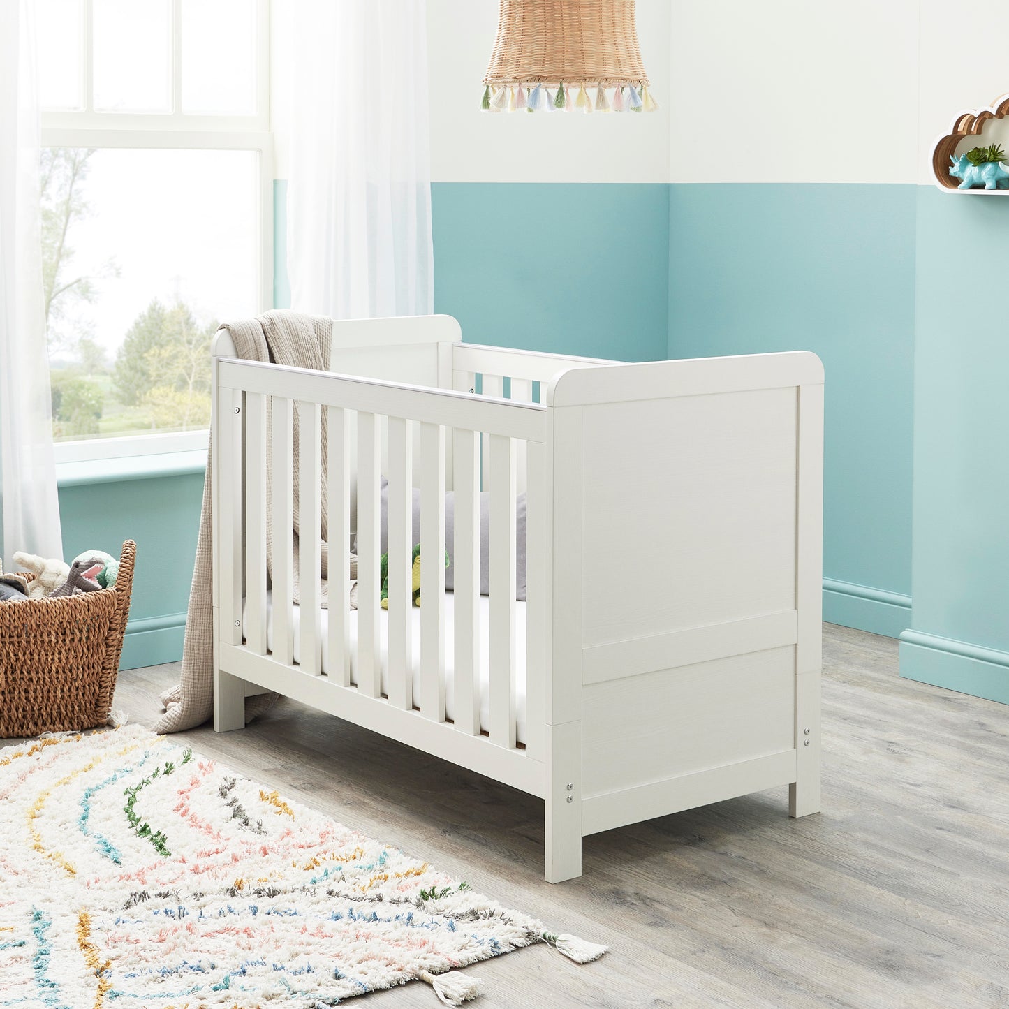 Babymore Caro Mini 2 Piece Nursery Room Set - White Wash