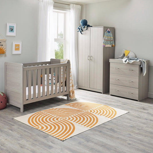 Babymore Caro Mini 3 Piece Nursery Room Set - Grey Wash