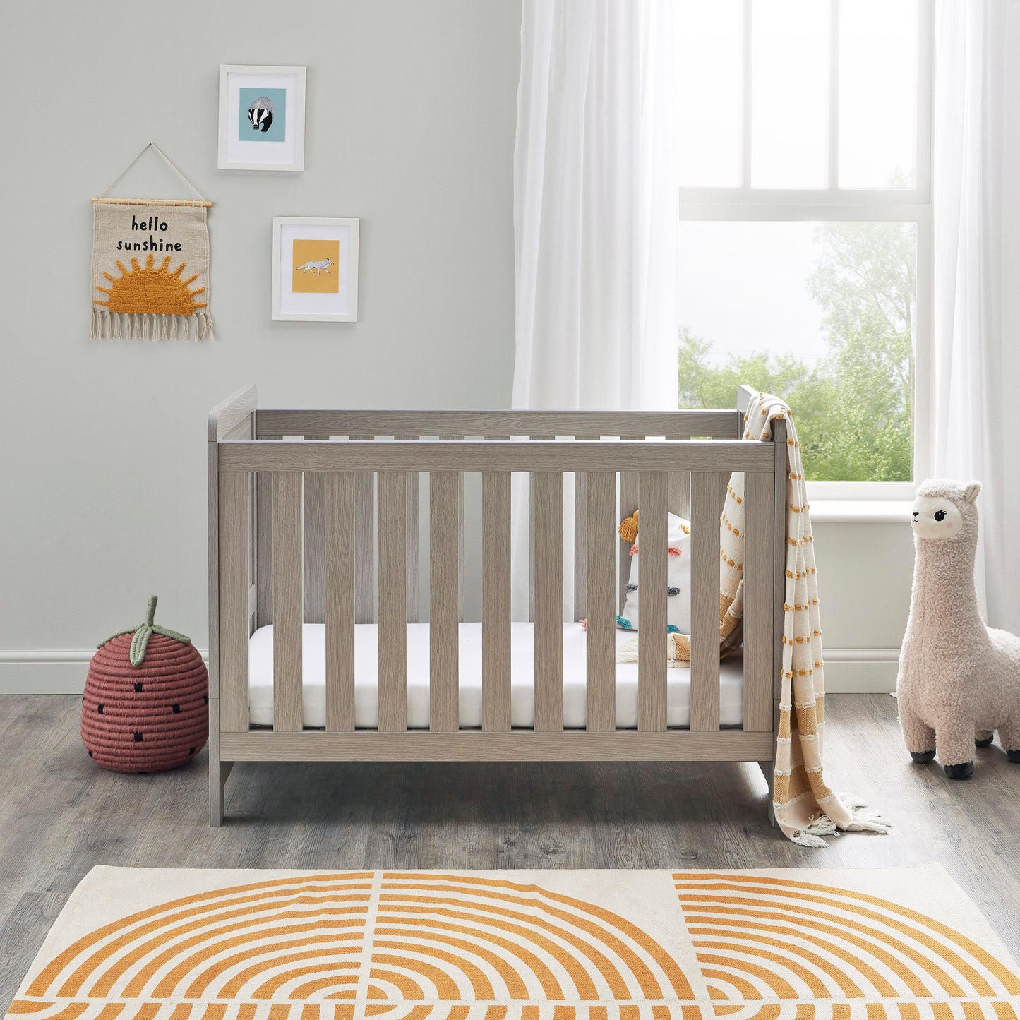 Babymore Caro Mini 3 Piece Nursery Room Set - Grey Wash