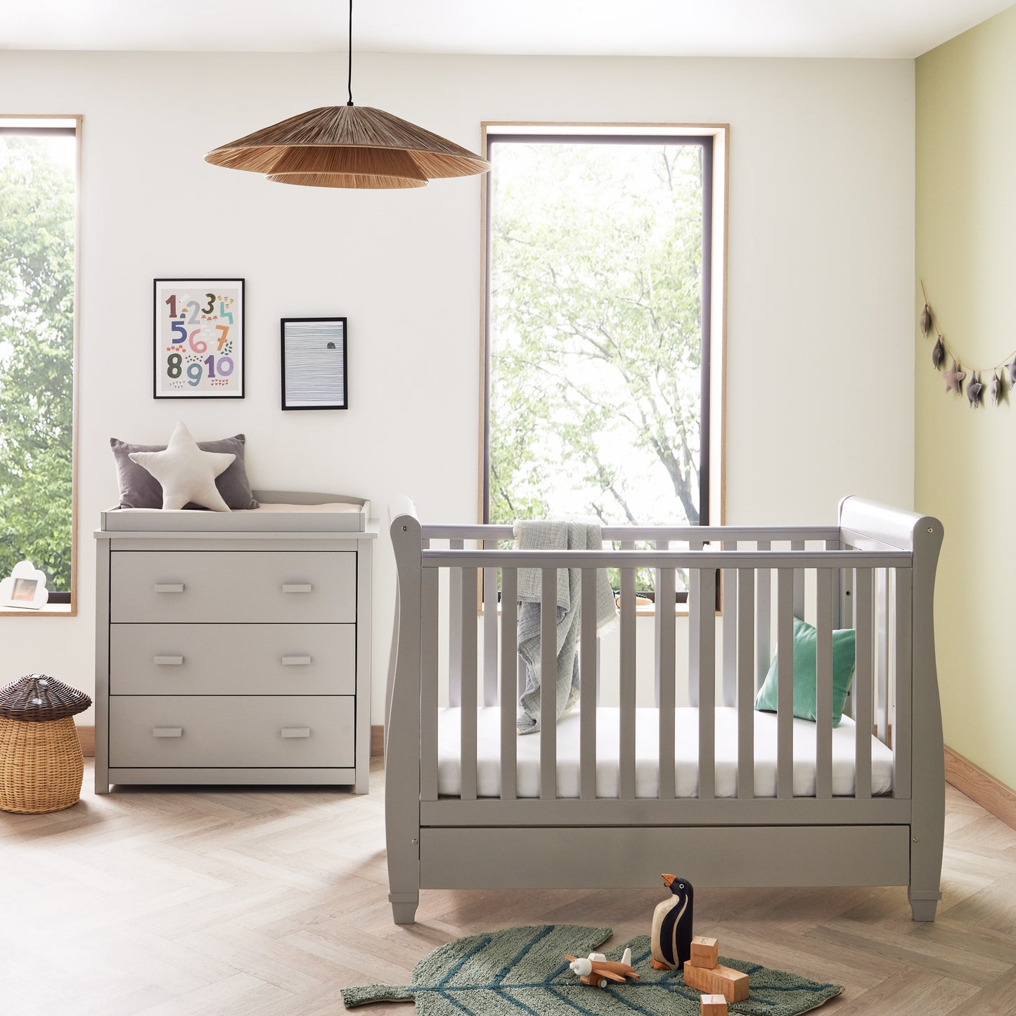 Babymore Eva 2 Piece Nursery Room Set - Grey