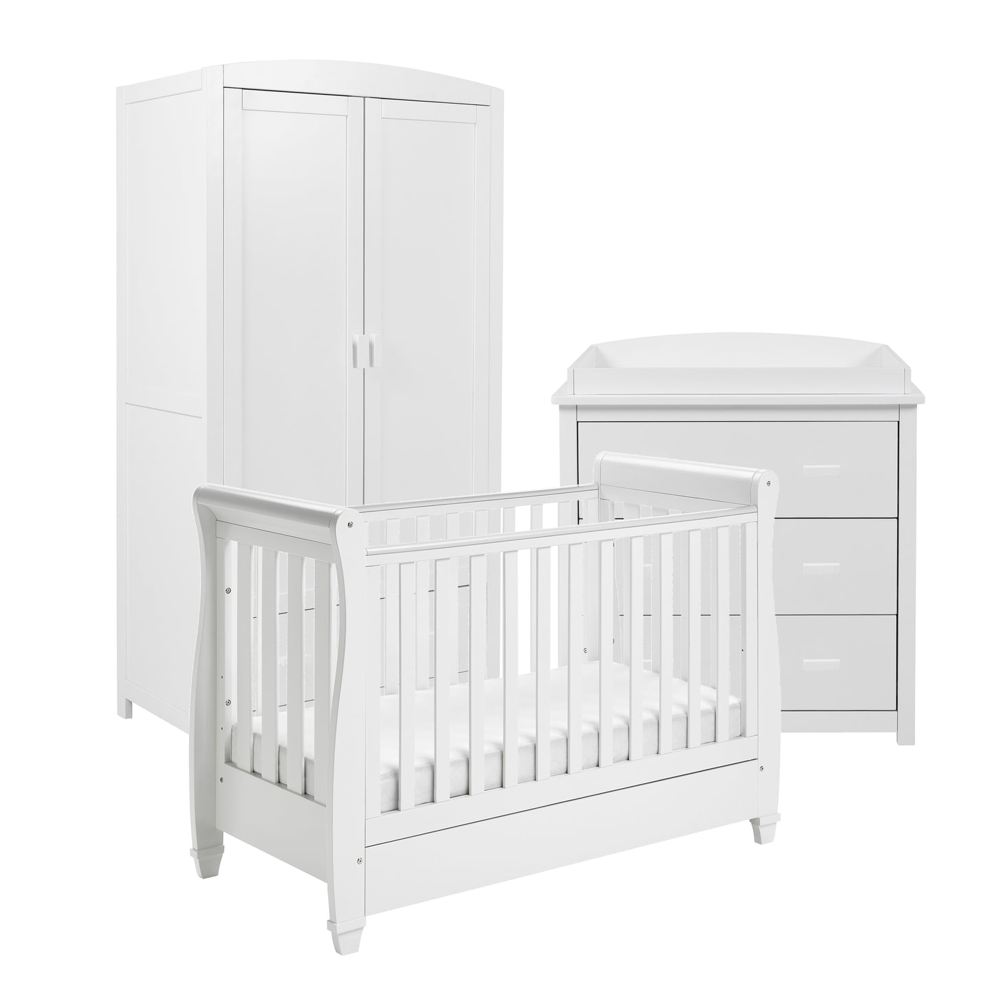 Babymore Eva 3 Piece Nursery Room Set - White