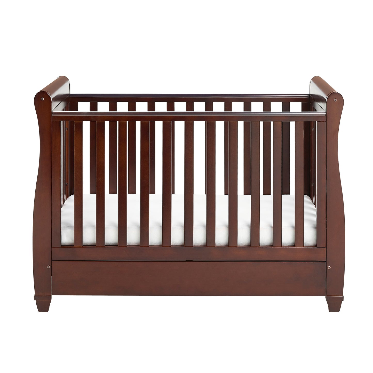 Babymore Eva Sleigh Drop Side Cot Bed - Brown