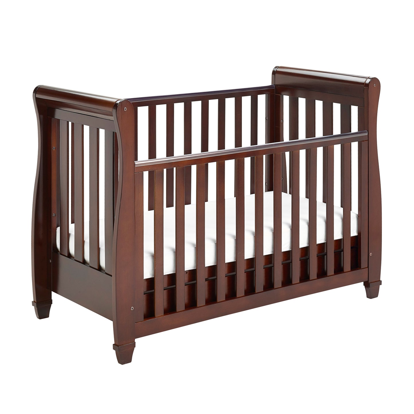 Babymore Eva Sleigh Drop Side Cot Bed - Brown