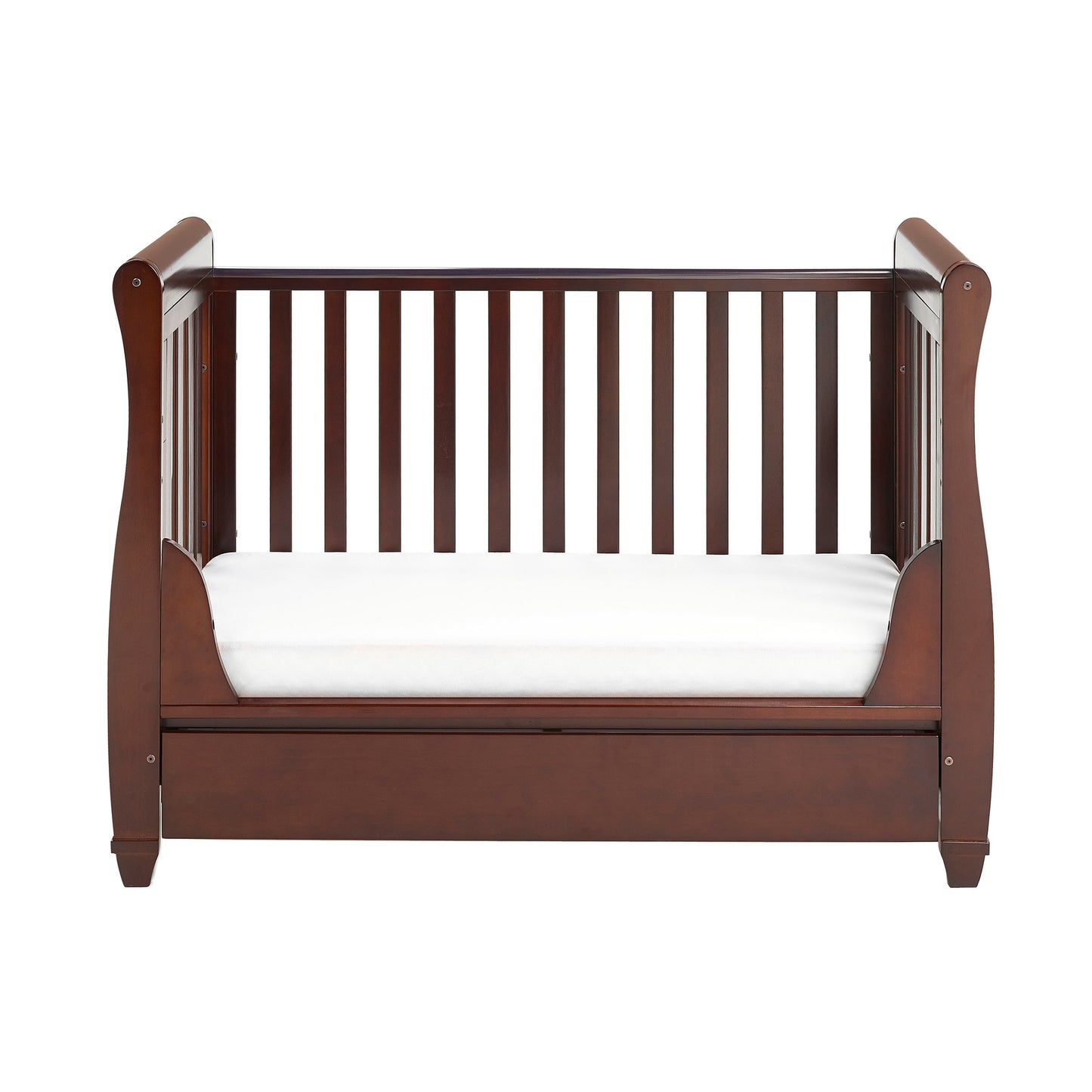 Babymore Eva Sleigh Drop Side Cot Bed - Brown