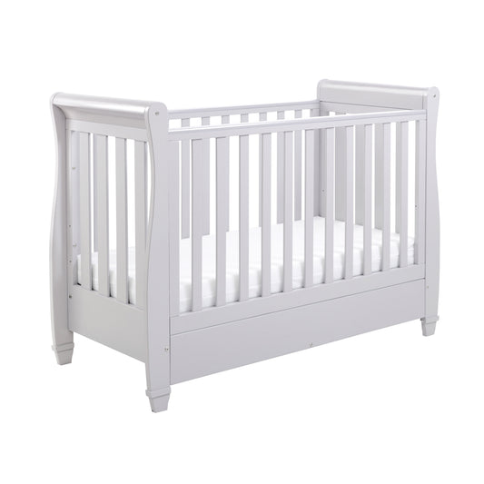 Babymore Eva Sleigh Drop Side Cot Bed - Grey