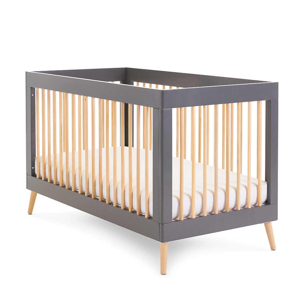 Obaby Maya Scandi Cot Bed - Slate with Natural