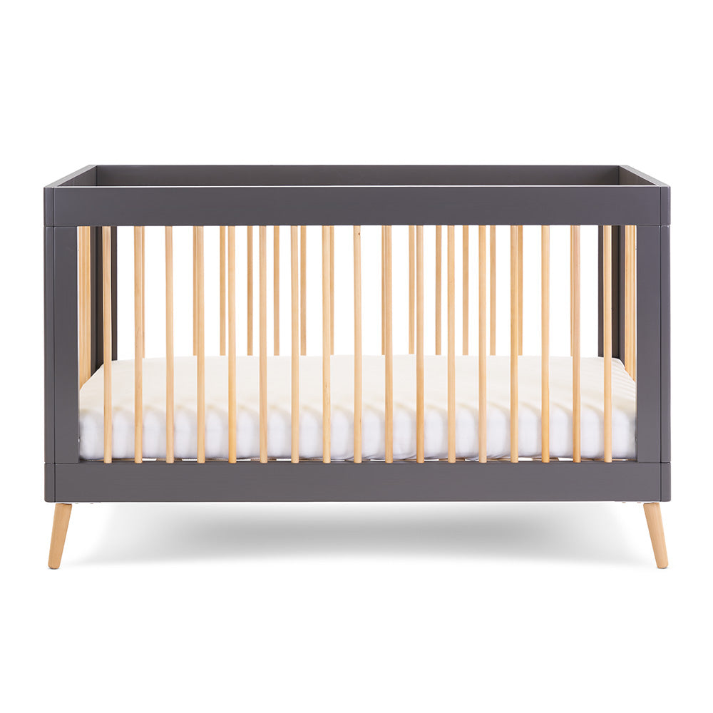 Obaby Maya Scandi Cot Bed - Slate with Natural