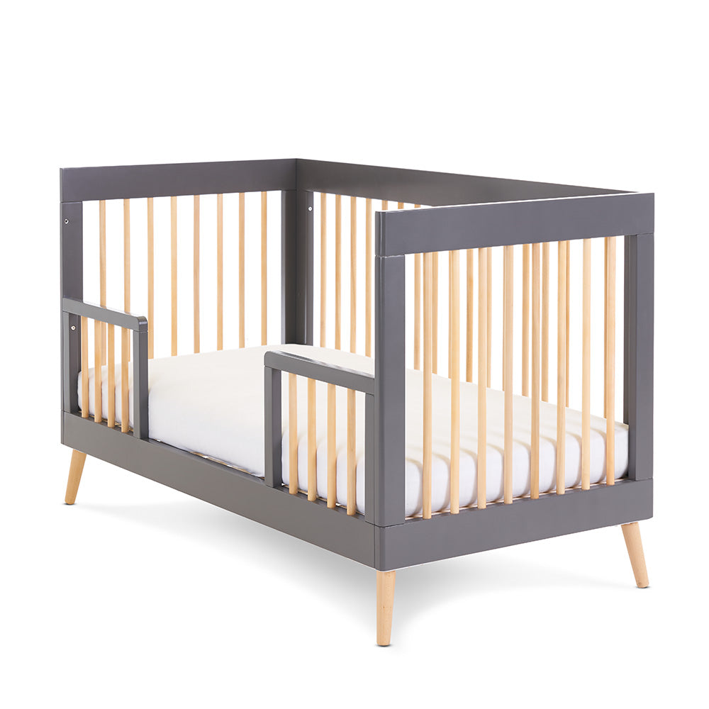 Obaby Maya Scandi Cot Bed - Slate with Natural