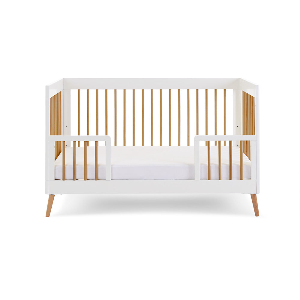 Obaby Maya Scandi Cot Bed - White with Natural