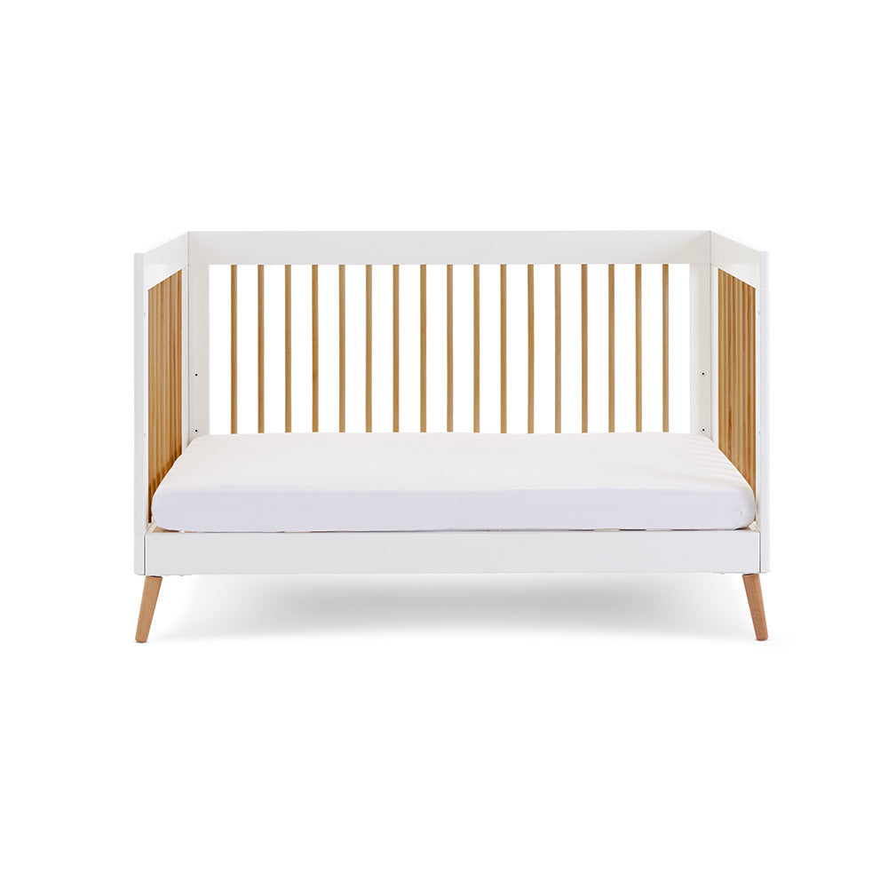 Obaby Maya Scandi Cot Bed - White with Natural