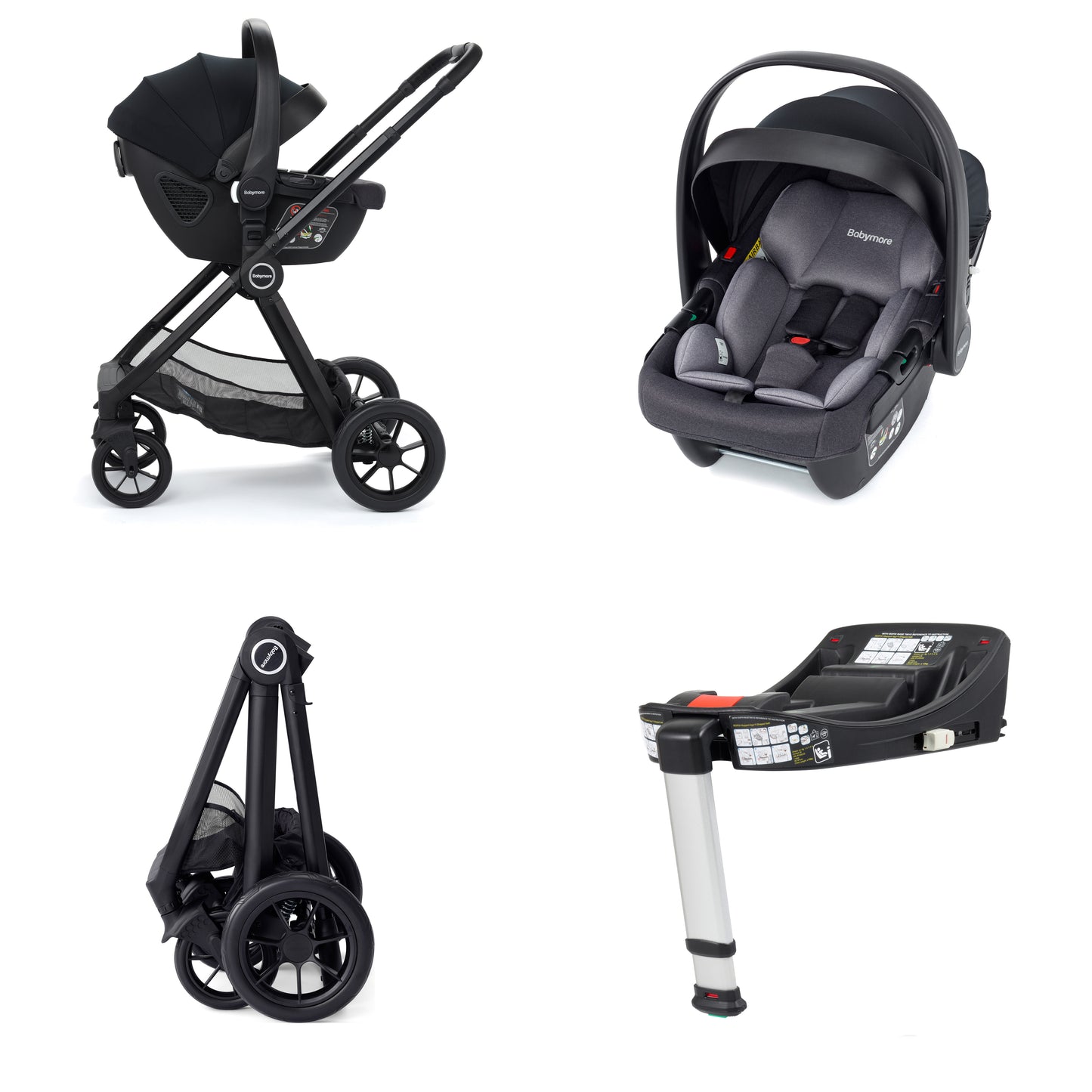 Babymore Memore V2 Travel System 13 Piece - Black