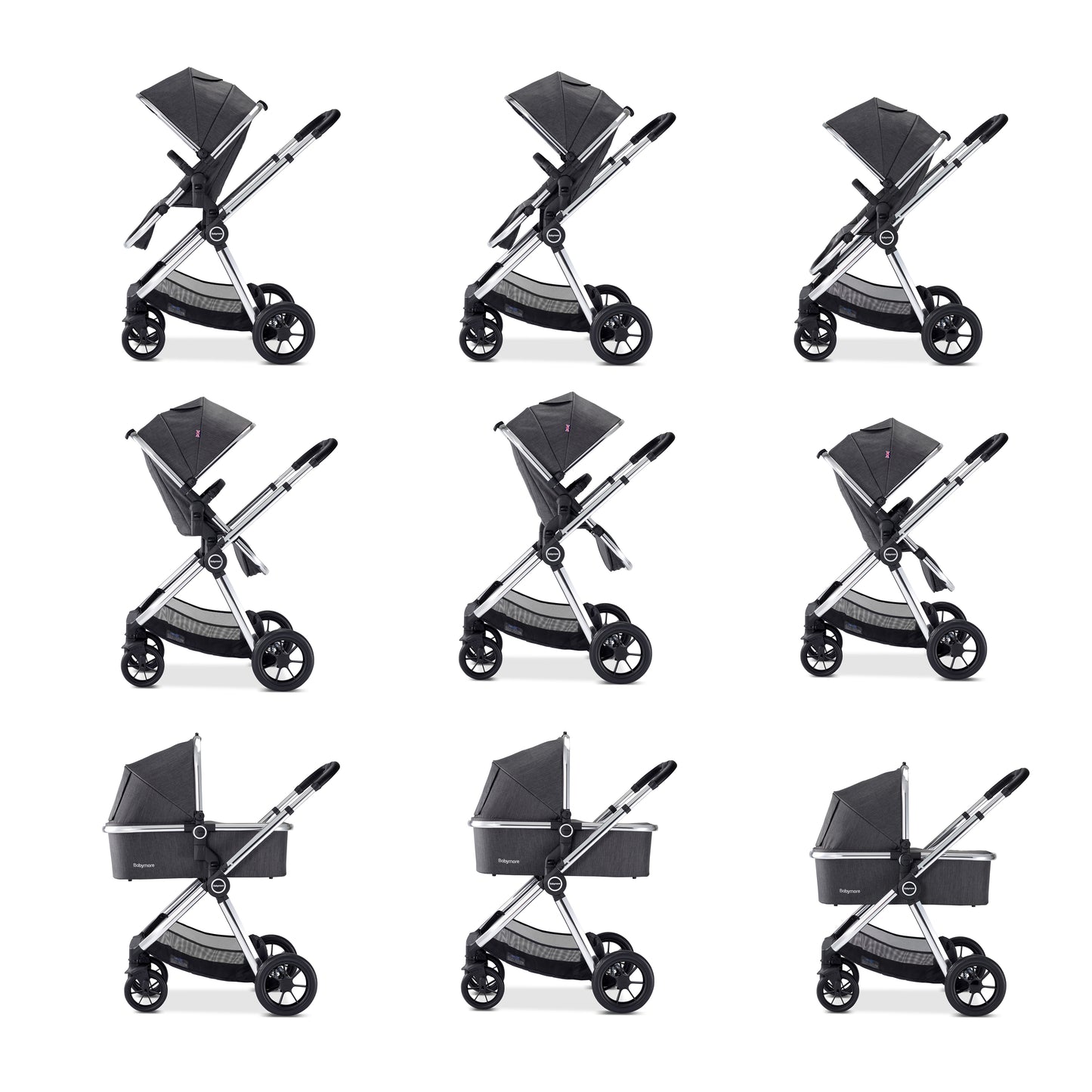 Babymore Memore V2 Travel System 13 Piece - Chrome