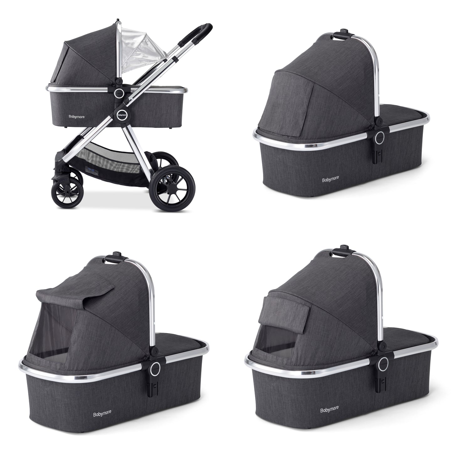 Babymore Memore V2 Travel System 13 Piece - Chrome