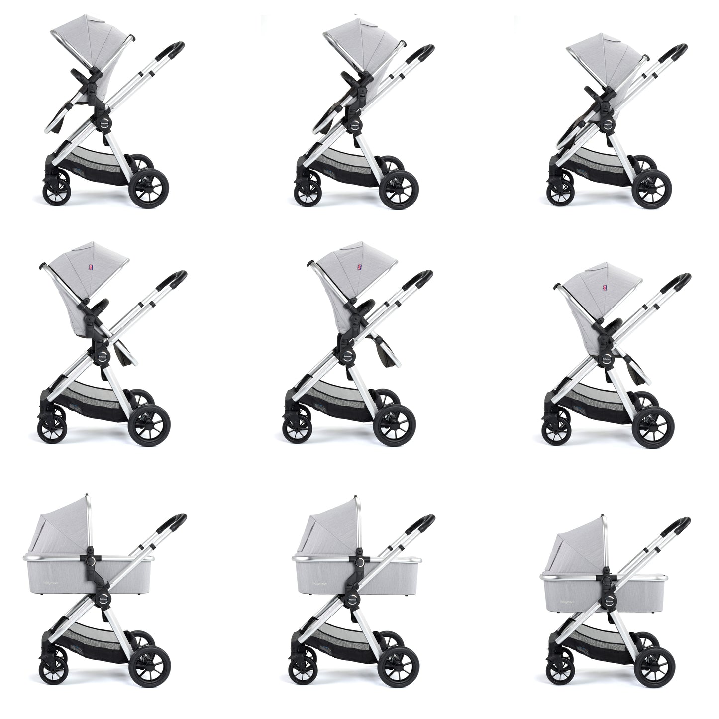 Babymore Memore V2 Travel System 13 Piece - Silver