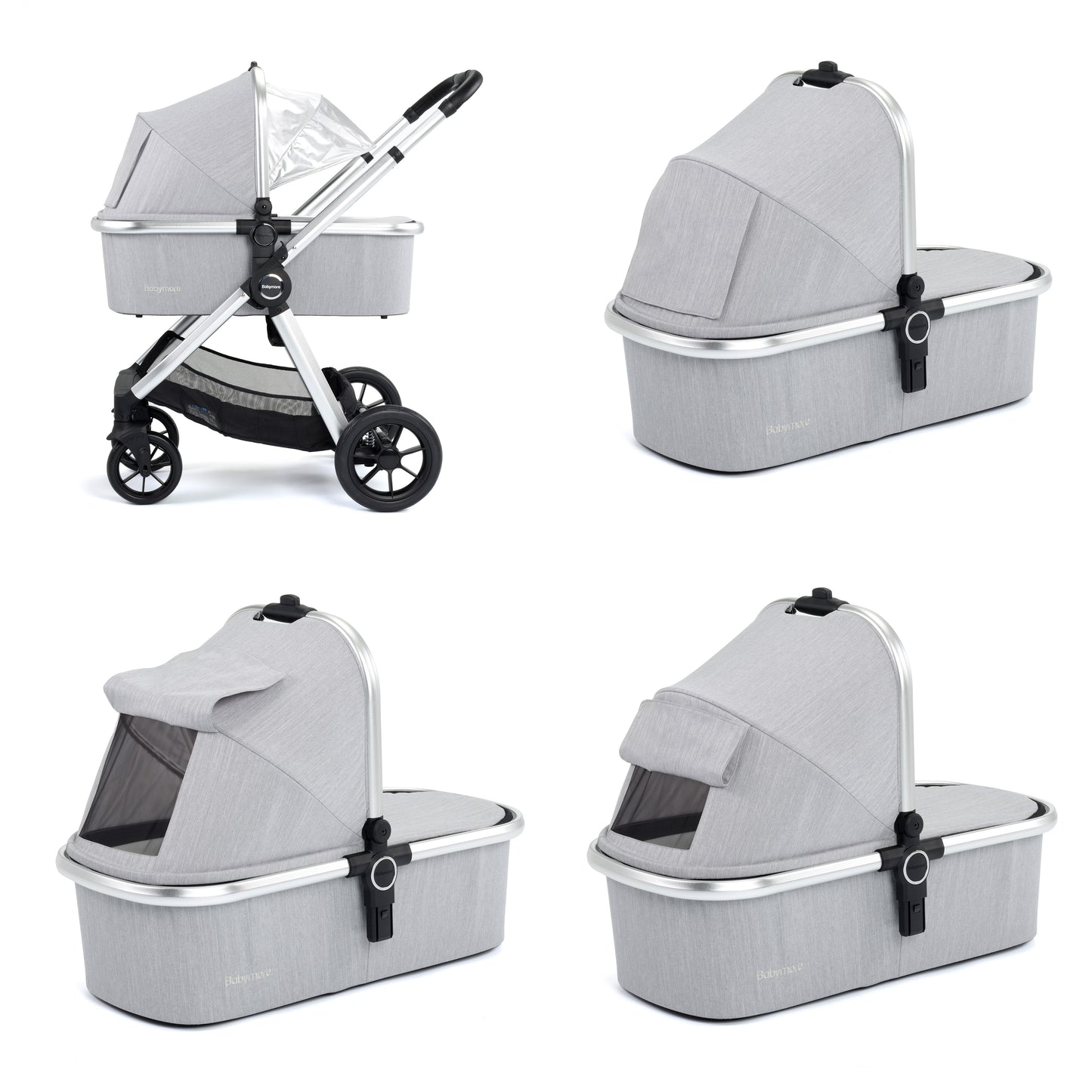 Babymore Memore V2 Travel System 13 Piece - Silver