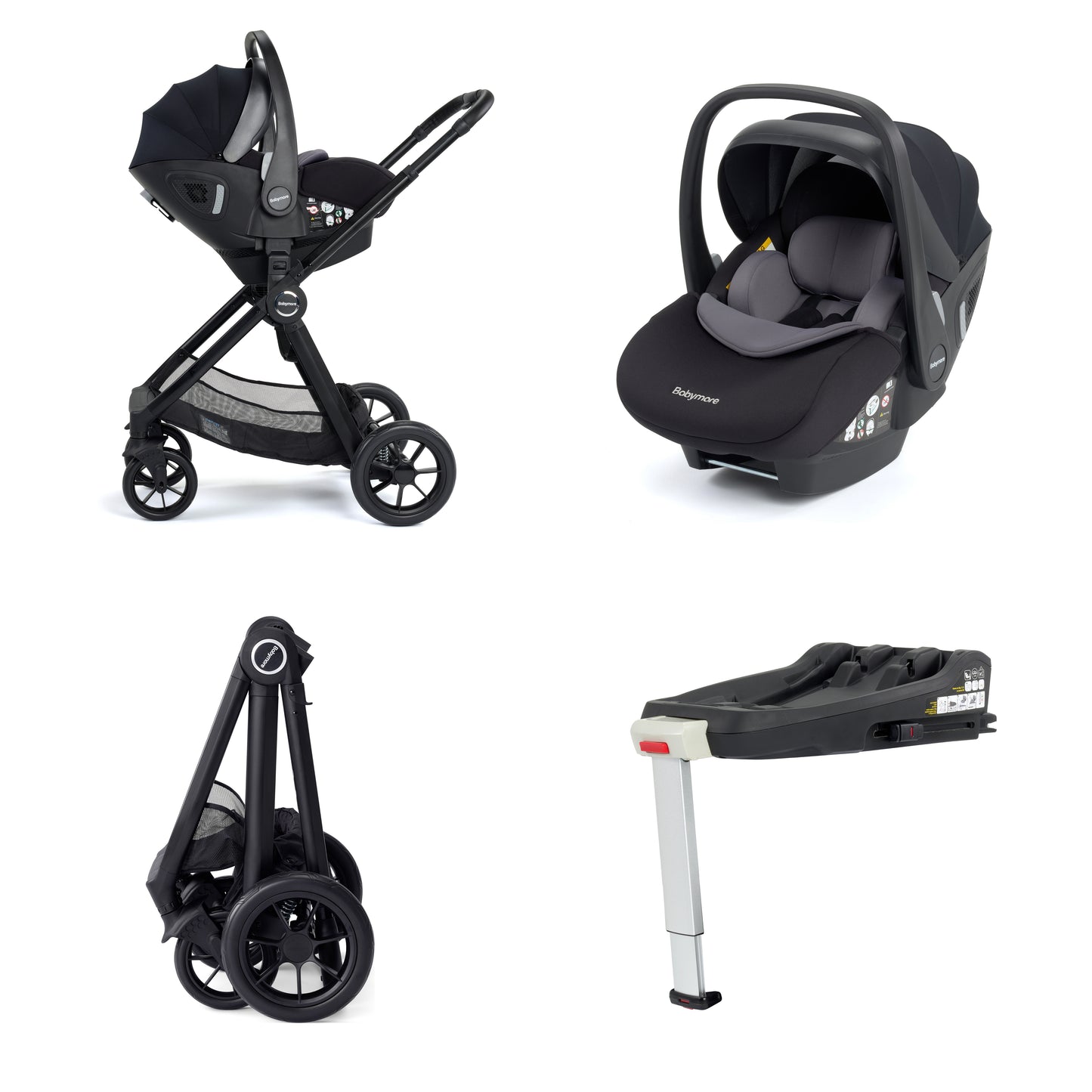 Babymore Memore V2 Travel System 13 Piece Pecan i-Size - Black