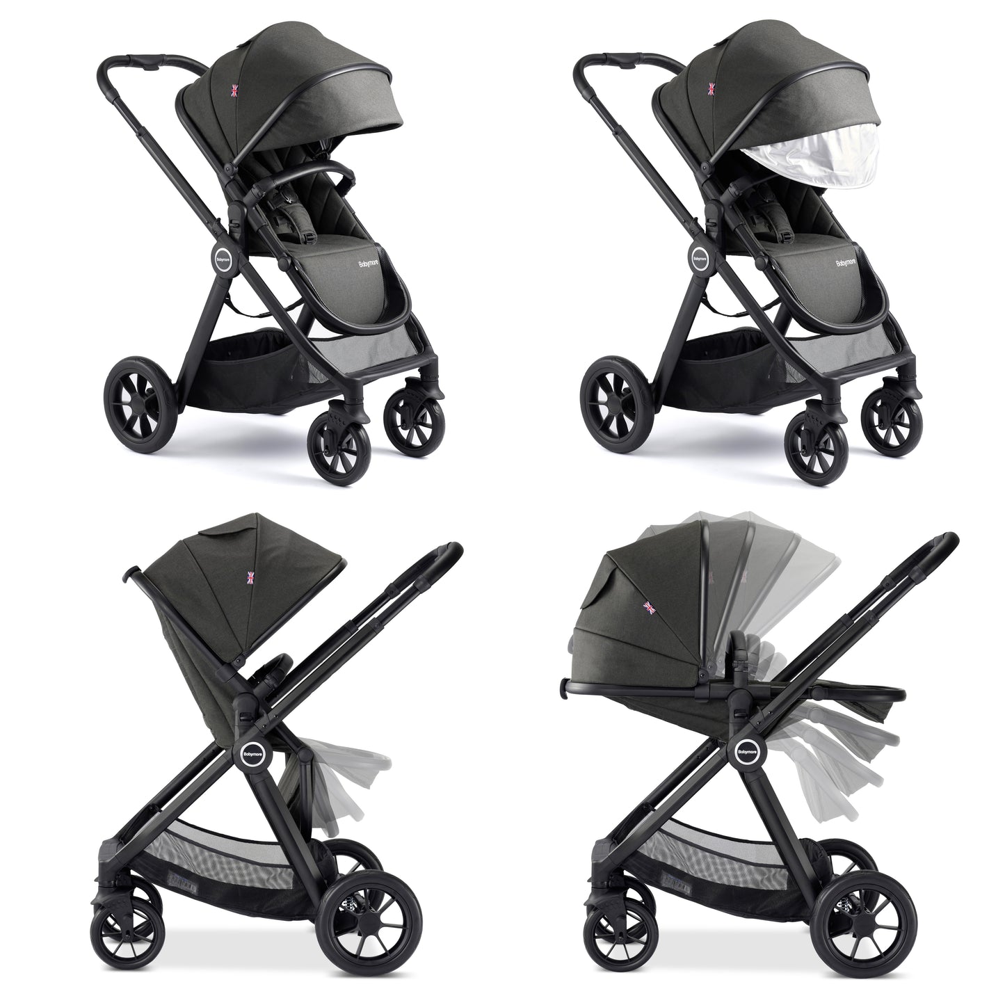 Babymore Memore V2 Travel System 13 Piece Pecan i-Size - Black