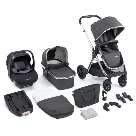 Babymore Memore V2 Travel System 13 Piece Pecan i-Size - Chrome