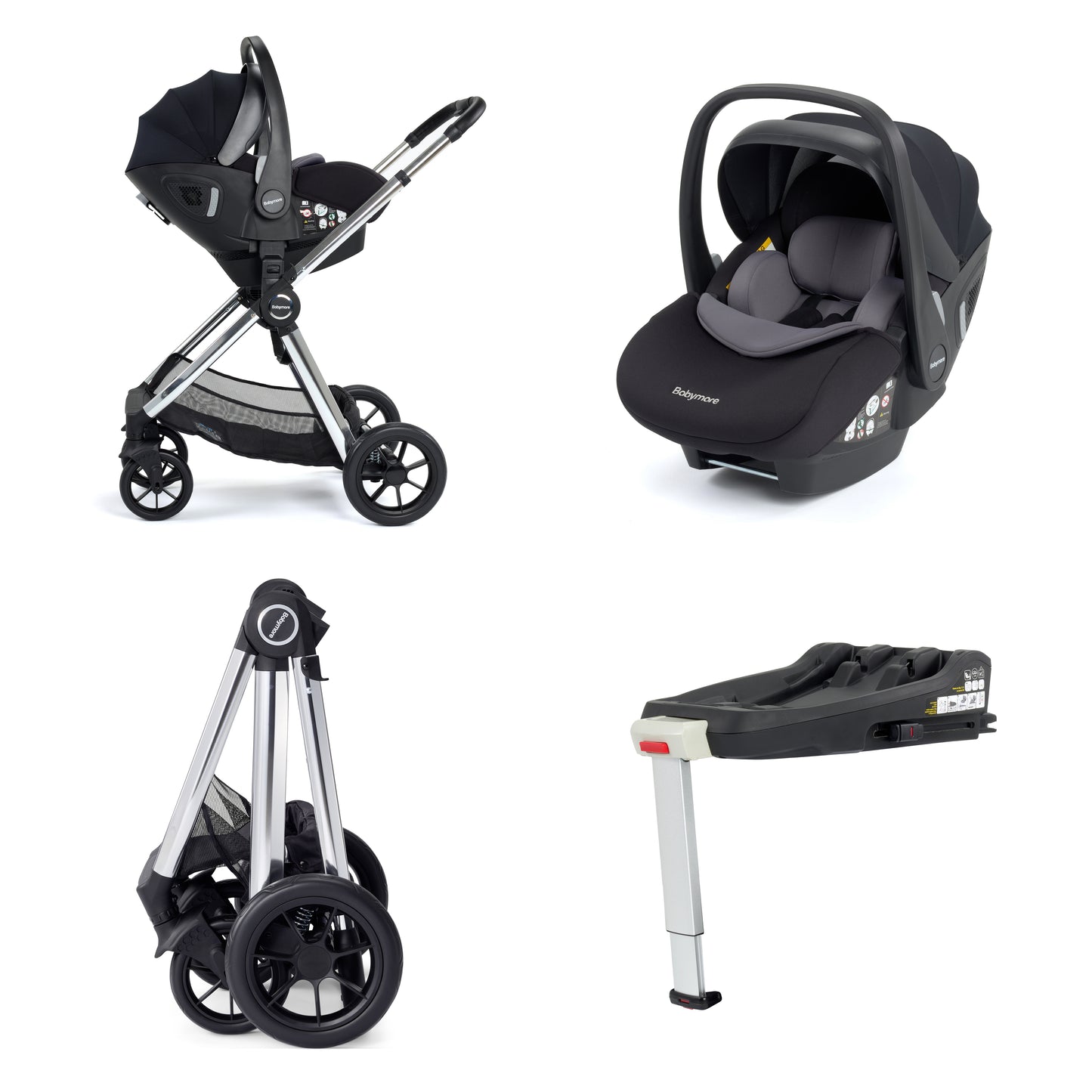 Babymore Memore V2 Travel System 13 Piece Pecan i-Size - Chrome