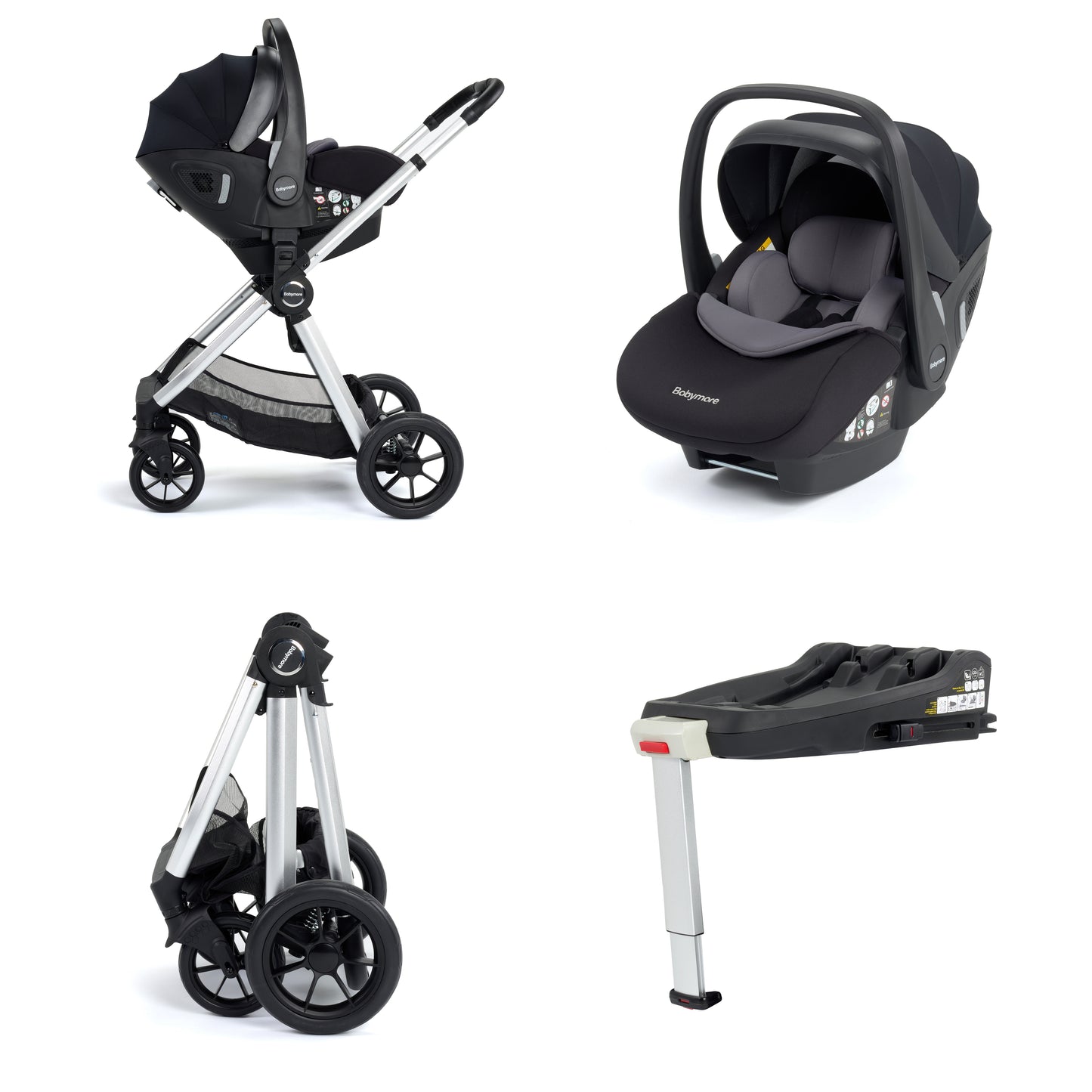 Babymore Memore V2 Travel System 13 Piece Pecan i-Size - Silver