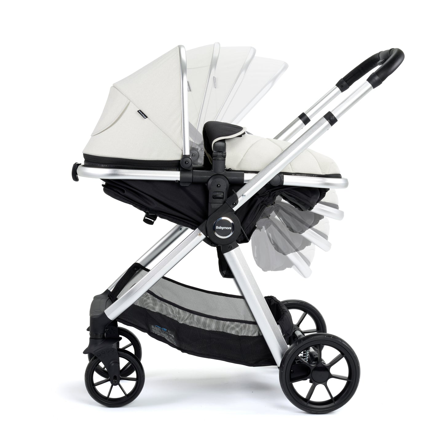 Babymore Mimi 2 in 1 Pram Pushchair - Silver