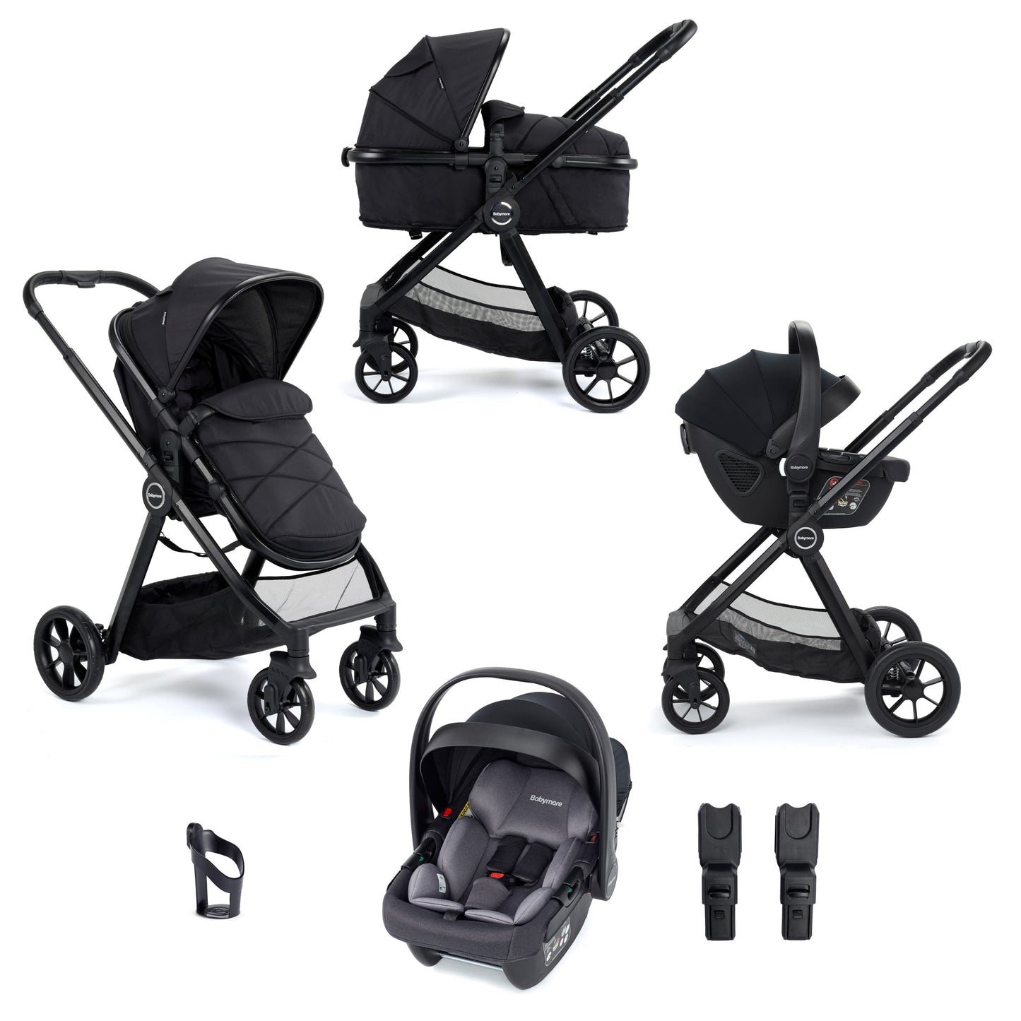 Babymore Mimi Travel System Coco i-Size Car Seat - Black