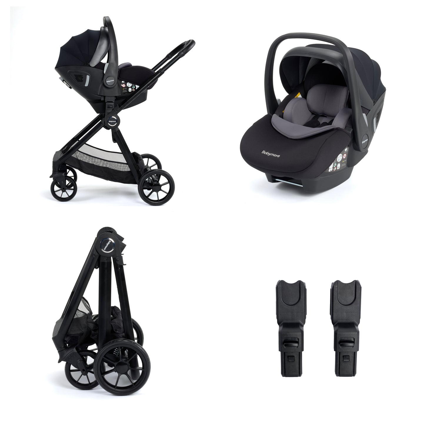 Babymore Mimi Travel System Pecan i-Size Car Seat - Black