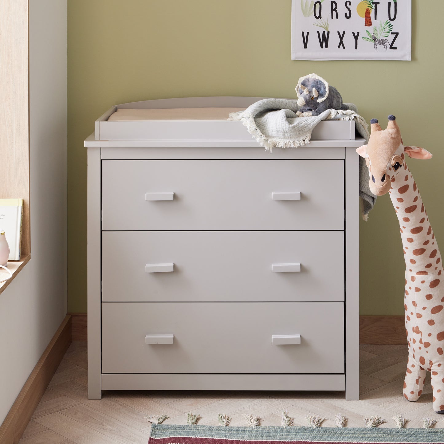 Babymore Mona 3 Piece Nursery Room Set - Grey